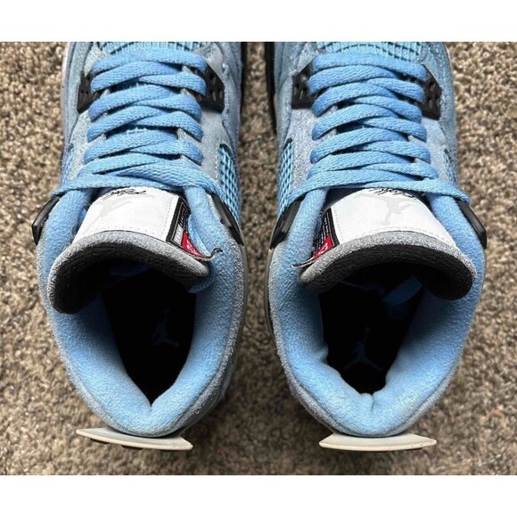 Nike Air Jordan 4 Retro University Blue UNC Size 7 Youth (Size 8.5 Women's) - Picture 7 of 8